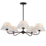 Saxon Chandelier - Oil Rubbed Bronze / White