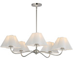 Saxon Chandelier - Polished Nickel / White
