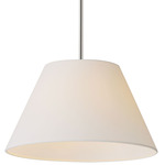 Dunbridge Pendant - Polished Nickel / Off White Linen / Off White Linen