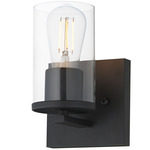 Lateral Wall Sconce - Black / Clear