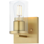 Lateral Wall Sconce - Satin Brass / Clear