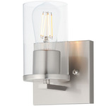 Lateral Wall Sconce - Satin Nickel / Clear