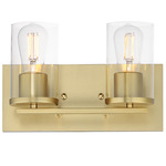 Lateral Bathroom Vanity Light - Satin Brass / Clear