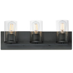 Lateral Bathroom Vanity Light - Black / Clear