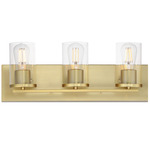 Lateral Bathroom Vanity Light - Satin Brass / Clear