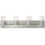 Lateral Bathroom Vanity Light - Satin Nickel / Clear