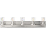 Lateral Bathroom Vanity Light - Satin Nickel / Clear