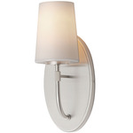 Durham Oval Plate Wall Sconce - Satin Nickel / White