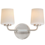 Durham Slim Bathroom Vanity Light - Satin Nickel / White