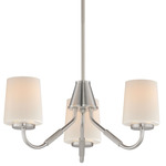 Durham Chandelier - Satin Nickel / White