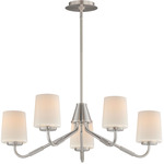 Durham Chandelier - Satin Nickel / White