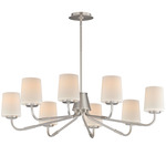 Durham Chandelier - Satin Nickel / White