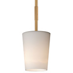 Durham Pendant - Natural Aged Brass / White
