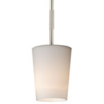 Durham Pendant - Satin Nickel / White