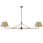 Dunbridge Linear Pendant - Weathered Brass / Olive White / Olive White
