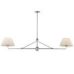 Dunbridge Linear Pendant - Polished Nickel / Off White Linen / Off White Linen