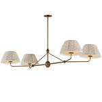 Dunbridge Linear Pendant - Weathered Brass / Blue White / Blue White