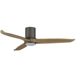 Woodwind Color-Select Hugger Ceiling Fan - Charcoal Bronze / Distressed Wood / Distressed Wood