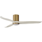 Woodwind Color-Select Hugger Ceiling Fan - Natural Aged Brass / White Wood / White Wood