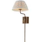Dunbridge Wall Sconce - Weathered Brass / Blue White