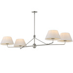 Dunbridge Linear Pendant - Polished Nickel / Off White Linen / Off White Linen