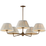 Dunbridge Chandelier - Weathered Brass / Blue White / Blue White