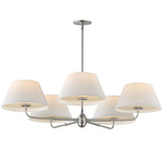 Dunbridge Chandelier - Polished Nickel / Off White Linen / Off White Linen