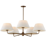 Dunbridge Chandelier - Weathered Brass / Off White Linen / Off White Linen