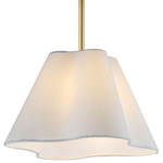 Saxon Pendant - Natural Aged Brass / White