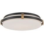 Arclume Color-Select Ceiling Light - Dark Matte Black / Legacy Brass / Etched Opal