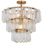 Vionne Semi Flush Ceiling Light - Legacy Brass / Clear