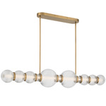 Cordel Linear Chandelier - Legacy Brass / Clear Ribbed