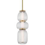Cordel Mini Pendant - Legacy Brass / Clear Ribbed