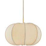 Alexandra Pendant - Aged Brass / Textured Linen