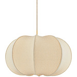Alexandra Pendant - Aged Brass / Textured Linen