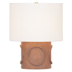 Davie Table Lamp - Aged Brass / White Linen
