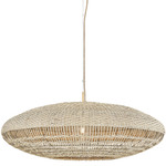 Erin Pendant - Aged Brass / Natural Wicker