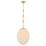 Nell Pendant - Aged Brass / Matte Cloud