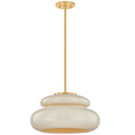 Pia Pendant - Aged Brass / Butter Crackle