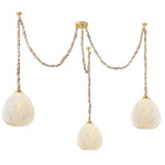 Remi Chandelier - Aged Brass / Clear Cloud