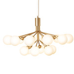 Apiales Chandelier - Brushed Brass / Brushed Brass / Opal
