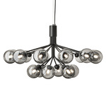 Apiales Chandelier - Satin Black / Smoked Black