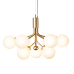 Apiales Chandelier - Brushed Brass / Brushed Brass / Opal