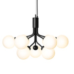 Apiales Chandelier - Satin Black / Satin Black / Opal