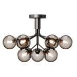 Apiales Ceiling Light - Satin Black / Smoked Black