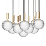 Miira Multi Light Pendant - Brass / Optic Clear