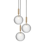 Miira Multi Light Pendant - Brass / Optic Clear