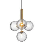 Miira 4 Pendant - Brass / Optic Clear