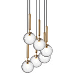 Miira Multi Light Pendant - Brass / Optic Clear