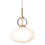 Rizzatto Pendant - Satin Brass / Opal